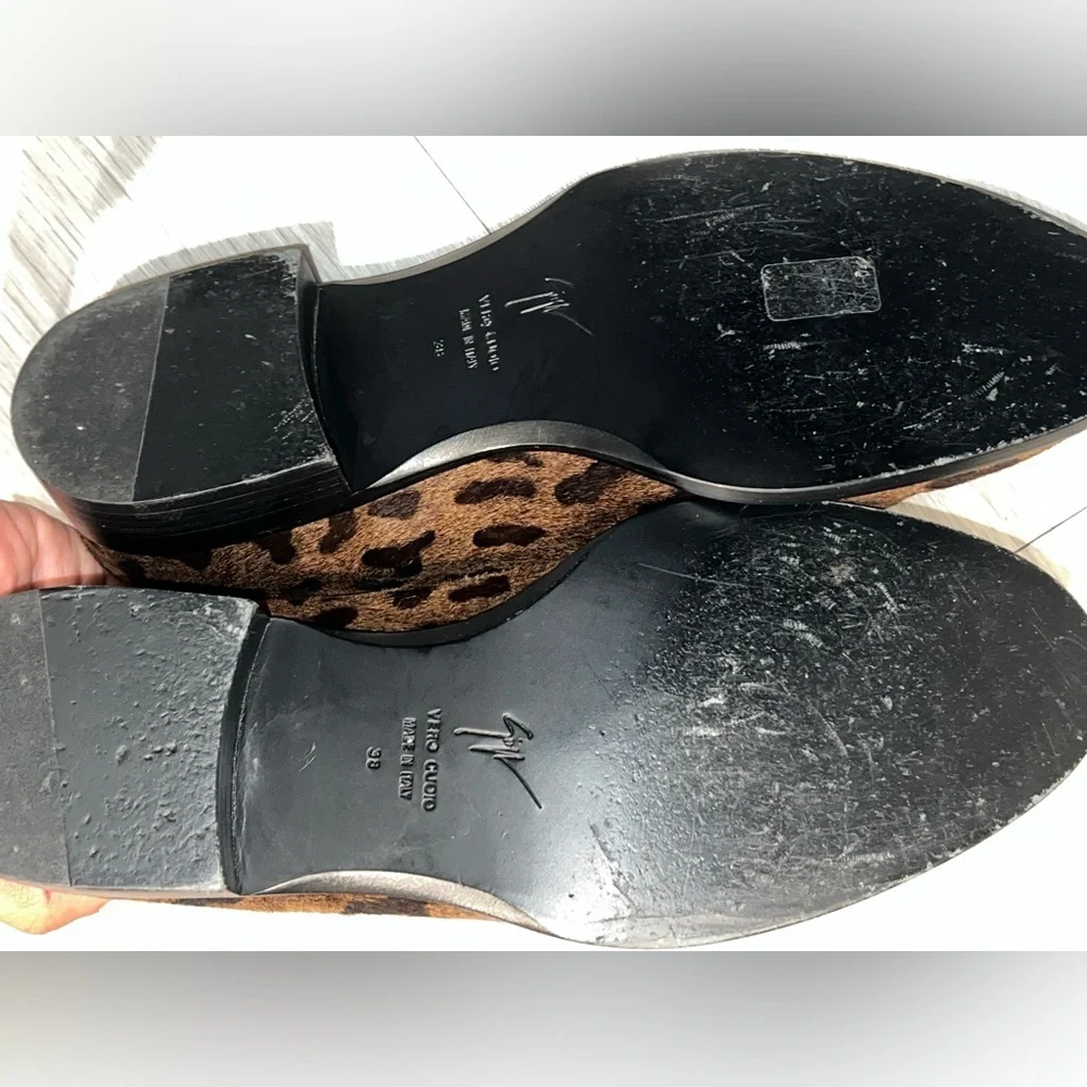 Giuseppe Zanotti Jean Pierre Leopard Calf Hair Tassel Loafers Italy Designer Lux